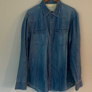 Denim snap front shirt